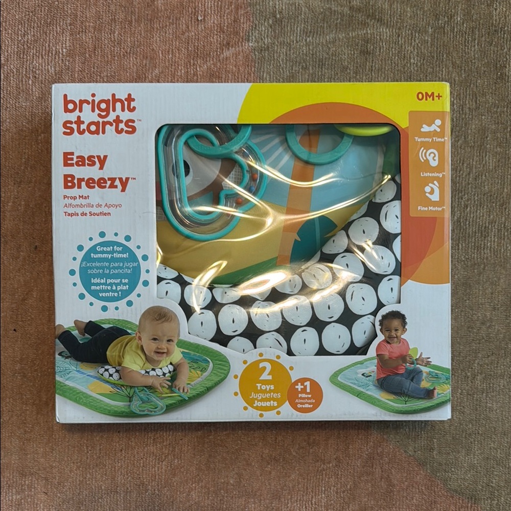 NWT Bright Starts Easy Breezy Prop Mat Tummy Time